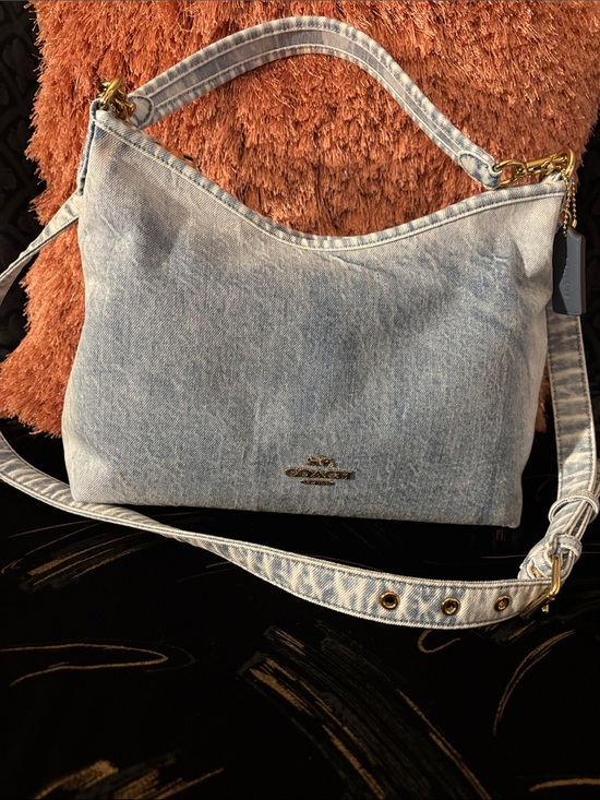 Coach Handbags - Coach Loved Denim Shoulder Laurel with Gold Hardware